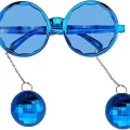 BUĞZ Mavi Renk Disko Toplu Küpeli Parlak Yılbaşı Parti Gözlüğü