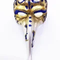 Mavi Renk İşlemeli Seramik Malzemeden İmal Venedik Uzun Maske Magnet