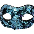 BUĞZ Mavi Renk Payetli Pullu Parti Maskesi Balo Venedik