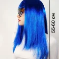  Mavi Renk Uzun Parti Peruğu