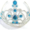  Mavi Taşlı Elsa Çocuk Tacı Prenses Tacı Kraliçe Tacı 16x14 cm
