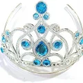 BUĞZ Mavi Taşlı Elsa Çocuk Tacı Prenses Tacı Kraliçe Tacı 16x14 Cm