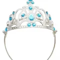BUĞZ Mavi Taşlı Elsa Çocuk Tacı Prenses Tacı Kraliçe Tacı 16x14 Cm