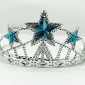 BUĞZ Mavi Yıldız Taşlı Plastik Kraliçe Prenses Elsa Tacı Çocuk Boy