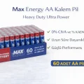 BUĞZ Max Energy AA Kalem Pil 1.5V R6 Heavy Duty Ultra Power 4lü 15 Paket