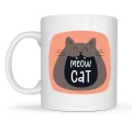 BUĞZ Meow Cat – Sevimli Kedi Tasarımlı Porselen Kupa MODEL 66 Eğlenceli Kahve & Çay Kupası Hediyelik