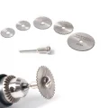 BUĞZ Metal 6 Parça Mini Matkap Ucu Ahşap Kesme Yuvarlak Çelik Bıçak Disk Testere Seti Kiti