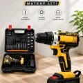 BUĞZ Metal Dişli 24W Akülü Matkap -Çift Bataryalı ve LED Çalışma Işığı ile Tam Set