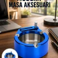 BUĞZ Metal Küllük ve Çakmak Seti Yuvarlak Modern Tasarım Yeni Nesil