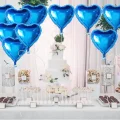 BUĞZ Metalize Parlak Mavi Kalp Şekilli Uçan Balon Folyo 18 İnç 45 Cm 25 Adet