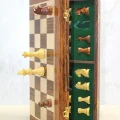 BUĞZ Mıknatıs Taşlı Ahşap Katlanabilir Kutulu Satranç Oyunu 40 Cm G225