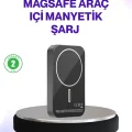 BUĞZ Mıknatıslı MagSafe Uyumlu Araç Tutucu Kablosuz Şarj Destekli