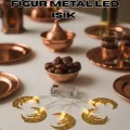 BUĞZ Minareli Hilal LED Işık Gold Metal Gövdeli Pilli Ramazan Dekoru