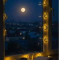 BUĞZ Minareli Hilal LED Işık Gold Metal Gövdeli Pilli Ramazan Dekoru