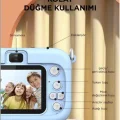 BUĞZ Mini 1080p Hd Çocuk Kamera Dijital Fotoğraf Makinesi 2.0 Inç Ekran 5 Adet Oyun Pembe