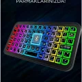 BUĞZ Mini Klavye Smarttv Işıklı Bluetooth Kablosuz Televizyon Ps3 Dizüstü Tabletler Ve Telefonlar İçin