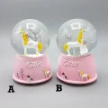 BUĞZ Mini Pembe Kar Küresi - Sevimli Unicorn ve Kız Tasarımlı - Işıklı