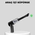 BUĞZ Mini Şarjlı Araç Süpürgesi – 120W Güçlü Motor, 5500PA Vakum Emiş, Yıkanabilir Filtre