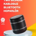 BUĞZ Mini Silindir Kablosuz Hoparlör Güçlü Ses 4W Bas + TWS Senkron Özellik
