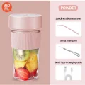 BUĞZ Mini Taşınabilir Mikser 350 Ml Smoothie Makinesi Meyve Sıkacağı Şarj Edilebilir Blender Pembe