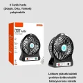  Mini USB Fan – Şarj Edilebilir, Işıklı, 3 Kademe, Taşınabilir Masaüstü Vantilatör