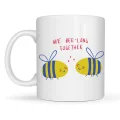 BUĞZ Model 24 We Bee-Long Together Yazılı Sevimli Arı Tasarımlı Porselen Kupa - Sevgiliye Arkadaşa Özel Hediye