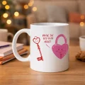 BUĞZ Model 27 – You’re The Key To My Heart Tasarımlı Porselen Kupa - Sevgiliye Arkadaşa Özel Anlamlı Hediye