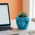 BUĞZ Modern Ev Dekoru İçin Kadın Yüzü Ağaç Tasarımlı Dekoratif Vazo