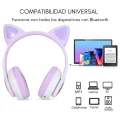 BUĞZ Mor kedi kulağı detaylı bluetooth 5.0 mikrofonlu kulak üstü çocuk kulaklık 2 yıl garantili