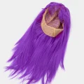 BUĞZ Mor Renk Düz Kesim Uzun Parti Peruğu Takma Saç
