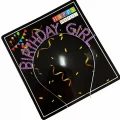 BUĞZ Mor Renk Kristal Taşlı Parlak Birthday Girl Yazılı Taç 16x17 Cm