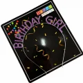  Mor Renk Kristal Taşlı Parlak Birthday Girl Yazılı Taç 16x17 cm
