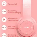 BUĞZ Mor Renkli Kulak Üstü Bluetooth Kulaklık, Kablolu Bağlantı ve Kedi Kulağı Tasarımı
