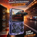 BUĞZ Mor taşınabilir retro oyun konsolu 64 GB hafıza 15.000+ yüklü oyun bluetooth yok