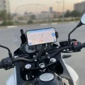 BUĞZ Motosiklet Gidon Telefon Tutucu–360° Döner, Kaymaz Sabitleme Sistemli, Sarsıntı Önleyici Telefon Tutucu Aparat
