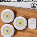BUĞZ Mutfak Dolap Altı Işığı Uzaktan Kumandalı Yapışkanlı Kablosuz Pilli