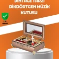 BUĞZ Müzikli Balerin Figürlü Takı Kutusu Piyano Desenli Dekoratif