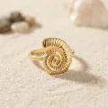 BUĞZ Nautilus Tasarım Gold Renk Kadın Yüzük