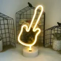 BUĞZ Neon Gitar Masa Lambası Pil+usb