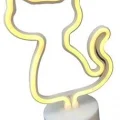 BUĞZ Neon Işıklı Kedi Lamba Pil+usb Pembe Işık Mz-122