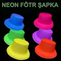 BUĞZ Neon Partisi Sarı Renk Plastik Fötr Şapka