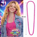 BUĞZ Neon Pembe Boncuk Kolye 80 cm – Retro 80’ler 90’lar Parti Aksesuarı