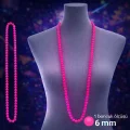 BUĞZ Neon Pembe Boncuk Kolye 80 cm – Retro 80’ler 90’lar Parti Aksesuarı
