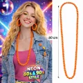 BUĞZ Neon Turuncu Boncuk Kolye 80 Cm – Retro 80’ler 90’lar Parti Aksesuarı