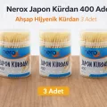 BUĞZ Nerox Japon Kürdan 400 Adet Ahşap Hijyenik Kürdan 3 Adet