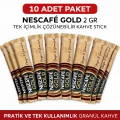 BUĞZ Nescafe Gold 2 Gr 10 Adet Tek İçimlik Stick Çözünebilir Granül Kahve Paket