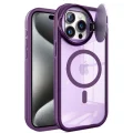 BUĞZ İphone 15 Pro Kılıf Teleskop Lens Magsafe Silikon Kapak - Derin Mor