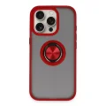 BUĞZ İphone 16 Pro Max Kılıf Montreal Yüzüklü Silikon Kapak - Kırmızı