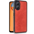 BUĞZ Oppo A38 Kılıf Aras Deri Kapak - Kırmızı