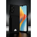 BUĞZ Oppo A38 Kılıf Kelvin Kartvizitli Silikon - Siyah